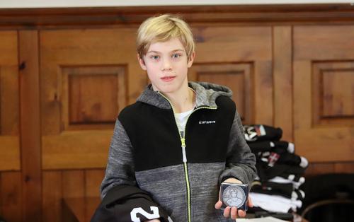 #72 Filip Sitar (AAA) presented for EHA's AAA commemorative plaque