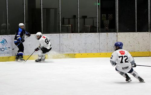 HC Most vs. EHA: #95 S.Golja & #72 F.Sitar forchecking